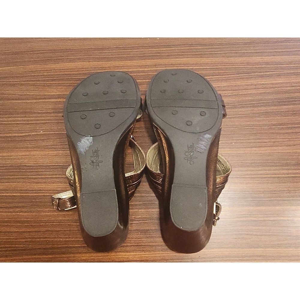 Life Stride Womens‎ Metallic Bronze Sandals with Wedge Heel 8.5M - Picture 5 of 5
